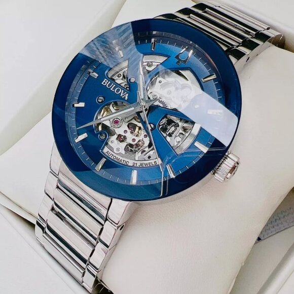 NEW Bulova Futuro Automatic Blue Dial Stainless Steel Men's Watch